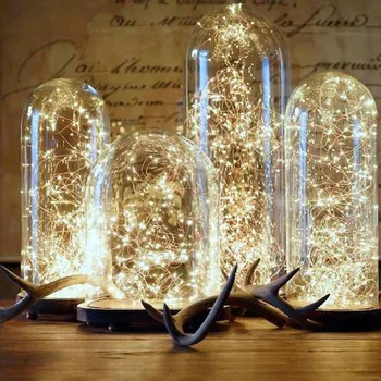 Vask Traat String LED Tuled Haldjas Tuled Jõulud Vanik Sise-Toaline Kodu Pulm Uus Aasta Teenetemärgi Akutoitega