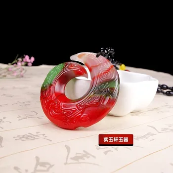 Hiina Värvikas Jade Dragon konks Ripats Kaelakee Ehted Mood Tarvikud, Käsitsi Nikerdatud Mees Naine Õnne Amulett kampsun kett