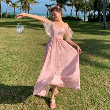 Naiste Maxi Tõsta Kleit Suvel 2021 Raja Elegantne Pikk Boho Vintage Korea Muinasjutt Vabaaja Tropical Beach Puhkus Pool Vestidos