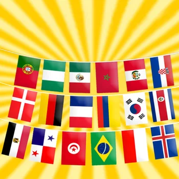 Maailma Banner Tsiitsitaja Vene World Cup Jalgpalli Baar Kodus 32 Meeskond Partei Teenetemärgi Riigi Lipu Riik Jalgpall String Lipp