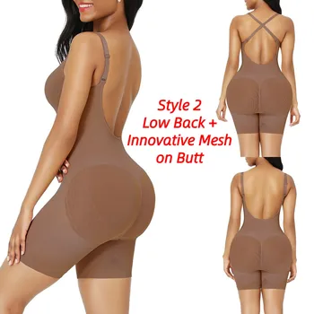 HEXIN Õmblusteta Naiste Backless Bodysuit Fajas Colombianas Push Up Tagumik Tõstja Reductive Sukahoidjad Salendav Vöö Treener Shapewear