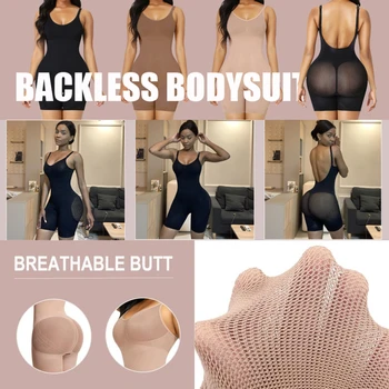 HEXIN Õmblusteta Naiste Backless Bodysuit Fajas Colombianas Push Up Tagumik Tõstja Reductive Sukahoidjad Salendav Vöö Treener Shapewear