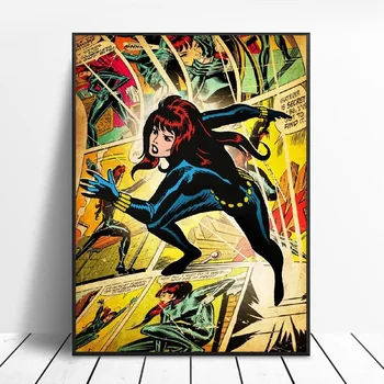 Marvel Superhero Koomiks Lõuend Värvimine Spiderman Avengers Retro Plakat Seina Art Pilte Tuba Kodu Kaunistamiseks Cuadros