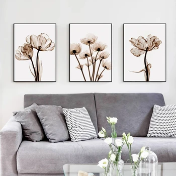 Lihtne moodsa kunsti maali läbipaistev lill lõuendile maali printida plakateid ja trükib kodus elutoa seina kaunistamiseks