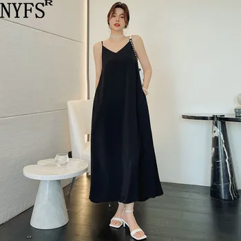 NYFS 2021-korea, Uus Suvine kleit Lahti värviga Naine Kleit Vestidos rüü ete Elbise Mood Pilduma Pikk Kleit