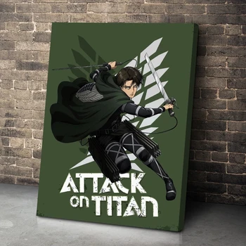 Home Decor Rünnak Titan Lõuendile Maali HD Pildid Anime Levi Ackerman Pildid Seina Art Modulaarne Raami Plakati Eest elutuba