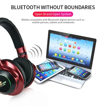 LED 008 Kerge Traadita Bluetooth-Kõrvaklapid 3D-Stereo-Kõrvaklapid Koos Mikrofoniga Peakomplekti Tugi TF Kaarti FM-Mode Audio Jack