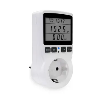 LCD Digital Power Meter Wattmeter Pistikupesa Võimsus (Kwh Energia Arvesti FR US UK AU BR Mõõte-Outlet Power Analyzer 220V AC EL