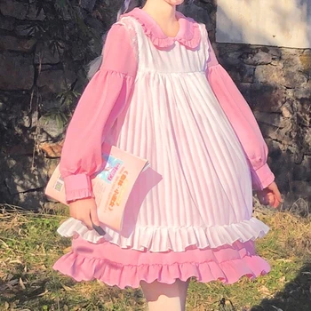 Jaapani Loli Lolita Tüdrukud Dress Peter Pan Krae Armas Kleit Lolita Kleit Koolitüdruk Gooti Lolita Kleit Naiste Kawaii Riided
