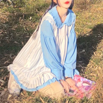 Jaapani Loli Lolita Tüdrukud Dress Peter Pan Krae Armas Kleit Lolita Kleit Koolitüdruk Gooti Lolita Kleit Naiste Kawaii Riided
