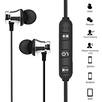 Bluetooth Kõrvaklappide Magnet Traadita Muusika Peakomplekt Telefoni Kaelus Sport Kõrvaklapid Mikrofoniga IPhone Samsung Xiaomi