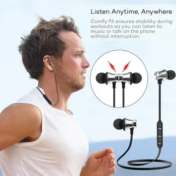 Bluetooth Kõrvaklappide Magnet Traadita Muusika Peakomplekt Telefoni Kaelus Sport Kõrvaklapid Mikrofoniga IPhone Samsung Xiaomi