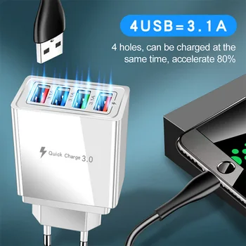 USB-Laadija Kiire Laadimine 3.0 Telefoni Adapter iPhone XR Huawei Tahvelarvuti Kaasaskantav ELI/USA Pistik Seina Akulaadija Kiire Laadimine