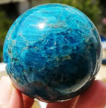 Looduslik sinine apatiit kivist kera crystal reiki tervendav palli