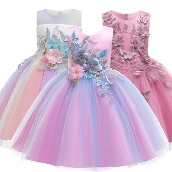 Tüdrukud Dress Pits Tikand Elegantne Printsess Kleit Lapsed Kleidid Tüdrukute Karneval Pool Palli Kleit Laste Riided vestidos