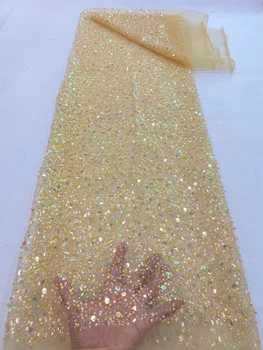 Roosa peep varba kingad Helmed Pits Kangas Dubai 2021 Kõrge Kvaliteedi prantsuse helmed Pits Kanga 5 Meetrit Pulm kleit