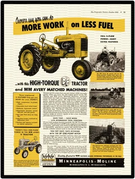 Minneapolis Moline Mudel Bf Traktori Reklaami Metallist Tina Märk