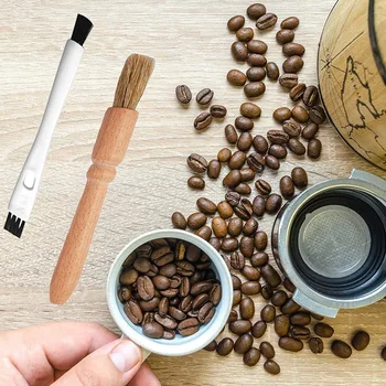 Kohvi Harja sarja Professionaalne Espresso-Harja Komplekt ,Puidust Kohviveski Puhastus Harja ja Nailon Espresso Pintsel