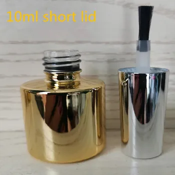 Hulgi-10ml Tühi Nail Polish Remover Konteiner Pudelid Küünte Geel Pudelid Pintsliga Valgusravi Liimiga, Gold Pudelid