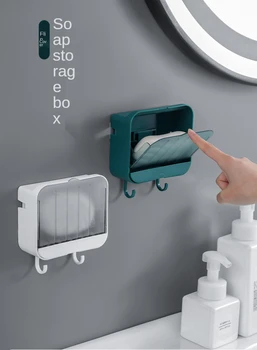 Vannituba organizerbathroom accessoriesNew stiil tasuta perforeeritud soap box vannitoa seinale paigaldatud soap box