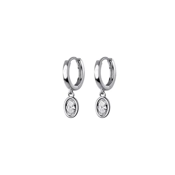MloveAcc 925 Sterling Silver Ring Hoop Kõrvarõngad Naised, kellel on CZ Tilk Trendikas, Elegantne Pruut Ehted Kingitus Vältida Allergia