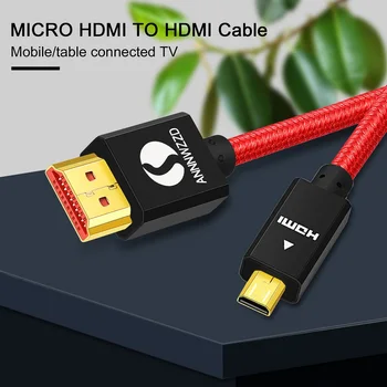 Mikro-HDMI-HDMI-ühilduv Kaabel 2.0 4K 3D 1080P HDMI Adapter Mees-Mees Micro HDMI-ühilduv Kaabel Tahvelarvuti HDTV Kaamera PC