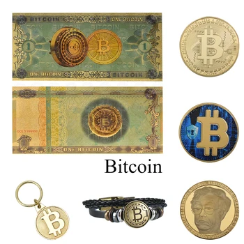 Hulgi-Üks Bitcoin Kuld Pangatähti, millel on Natuke Mündi Võltsitud Raha Raamatu BTC Kingitus Kirje Pangatähtede Koguja Dropshipping