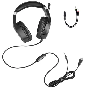 RGB Valgus Wired Gaming Headset raske bass stereo LOL PUBG Müra Tühistamine Kõrvaklapid koos Mikrofoni toe Notebook PC PS4 PS5