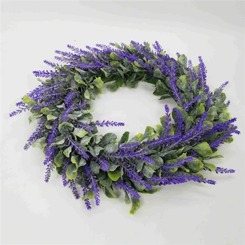 33cm/40cm Kunstlik Lavendel Pärg Vanik Pulmapidu välisuks Seina Riputamise Decor Simulatsiooni Phoenix Leaf Pärg Ornament