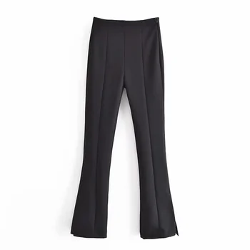 ZA 2021 Must Pool Pilu, Põletatud Püksid Naiste Suve Mood Ðikk Kõrge Waisted Sale Pikkade Pükste Vintage Tõmblukk Office Naiste pikad Püksid