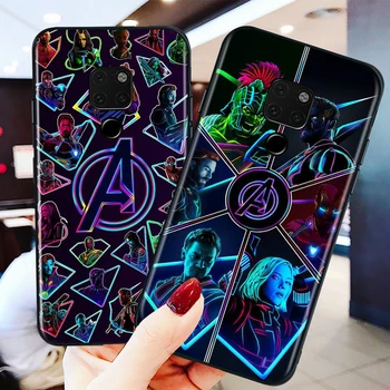 Marvel Avengers Logo Huawei Mate 40 PP 30 20 X 10 P Smart Z S Lite Pro Plus 2021 2020 Musta Telefoni Puhul