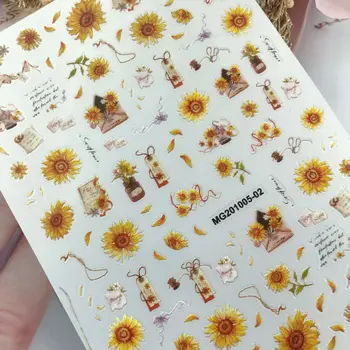 3D Küünte Kleebis Sügisel Chrysanthemum Disain DIY Vihjeid Nail Art Ornament Pakendi isekleepuvad Üleandmise Decal Liugur