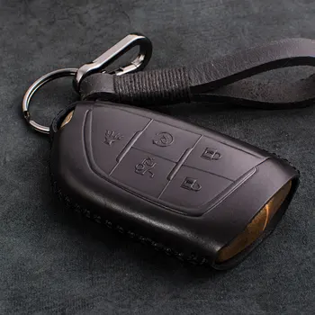 Ehtne Nahk Auto Võti Omanik Remote Smart Key Kott Juhul Kaas Cadillac CT5 2019 2020 5Button Smart Remote Auto Võti