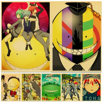 WTQ Mõrva Klassiruumis Retro Plakatid Lõuendile Maali Jaapani Anime Plakateid Seina Decor Seina Art Pilt Tuba Home Decor