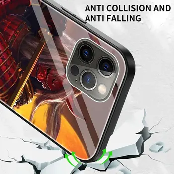 Samurai Karastatud Klaasist Telefon Case for iPhone 11 12 Pro-XR-X 7 8 XS Max 6 6S Plus SE 2020 Katta Shell Coque Capa