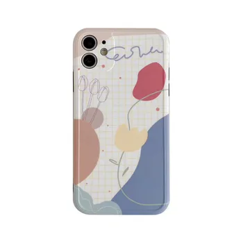 Art Retro Abstraktse Graffiti Geomeetriline Lilled Telefon Case For iPhone 11 Pro Max Xr X Xs Max 7 8 Puls Juhtudel on Pehmest Silikoonist Kate