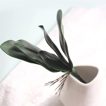 2tk Kunstlik Orhidee Phalaenopsis Jätab Kapseldatud Taim Lehtede Home Office Dekoratiivsed