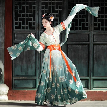 2021 Uus Vana Elegantne Hanfu Naiste Hiina Traditsioonilise Iga Päev Riideid Tang Dünastia Dunhuang Sõidavad Tants Etapp Riided