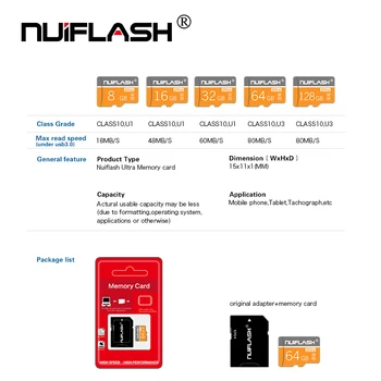 Originaal Micro SD Card Mälukaart 8GB 16GB, 32GB Class10 MicroSD 128GB C10 Flash TF kaart microSD flash drive 64gb telefoni