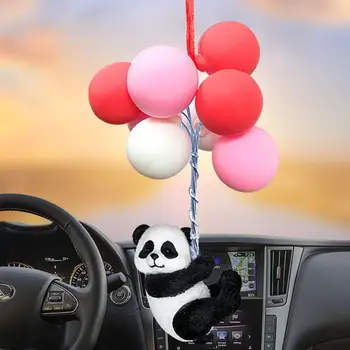 3D Auto Rippus Ornament Kolbides Roosa Akrüül Loom Rippus Ornament Auto Interjöör Cartoon Rearview Mirror Panda Auto Decor