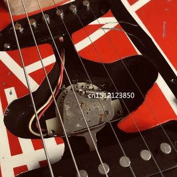 Tasuta kohaletoimetamine/Eddie 5150 Kitarr/Franken Electric Guitar/Must valge punane triibuline/Frankenstrat Kitarr