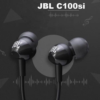JBL C100Si 3.5 mm Juhtmega Stereo Kõrvaklapid Sügav Bass Muusika Sport Peakomplekt, Käed-vabad Kõrvaklapid Mikrofoniga Nutitelefoni