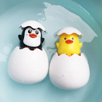 Baby Suplemine Mänguasi Cute Cartoon Part Pingviin Munad Float Vannituba Lapsed Pritsiva Mänguasjad Suvel Rannas Dušš Pihustatud Vesi Mänguasjad