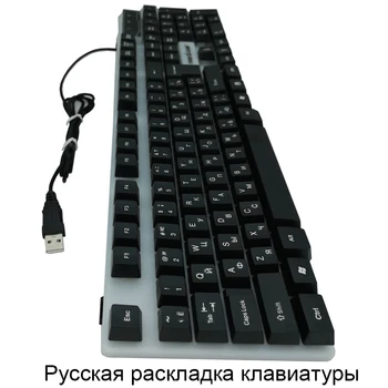 Veekindel vene Juhtmega Klaviatuuri Taustvalgustus 104 Nuppu araabia Klaviatuuri Bracket USB-Klaviatuurid RU/AR PC Arvuti RGB Klaviatuur
