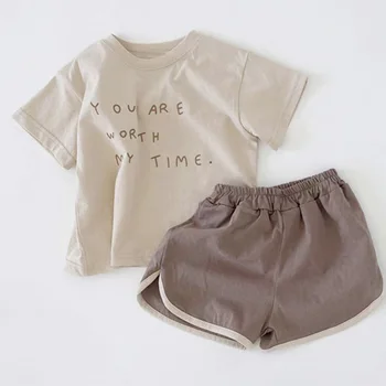 Suvel Uued Väikelapse Poiss, Tüdruk Riiete Komplekt Fashion Vabaaja Cartoon Tähtede Lühikesed Varrukad Tops + Beebi Pleisse pehmed püksid