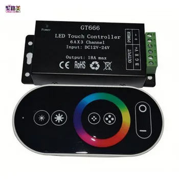 GT666 hulgi-1 tk 6Ax3channel RBG töötleja Touch led kontroller 5050 RGB led riba valgustus DC12-24V Tasuta shipping