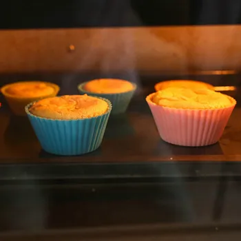12tk/Set Silikoon Kook Vormida Ümmargused Muffin Cupcake Küpsetamine Hallitusseened Ring Silikoon DIY Küpsetamine Kook Hallituse Muffin Cupcake Vormid