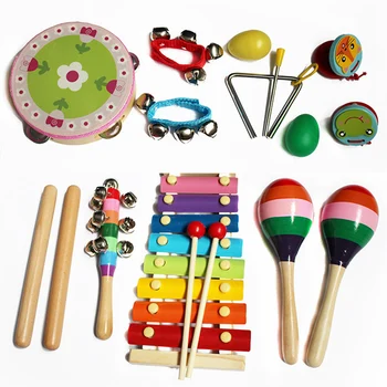 1 Komplekt Naljakas Löökpillid Muusikariista Rütmi Baar Vikerkaar Bell Drum Kids Mänguasi Puzzle Beebi Varajast Hariduslik Mänguasi
