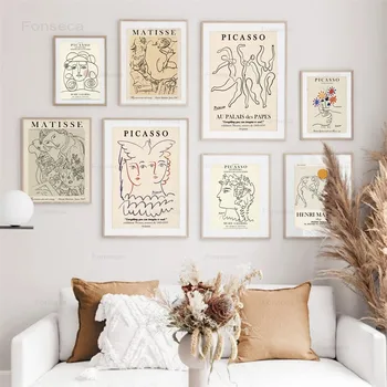 Picasso Matisse Abstraktne Tüdruk Lille Lõuendile Maali Nordic Plakatid ja Pildid Modular Wall Pilte elutuba Home Decor