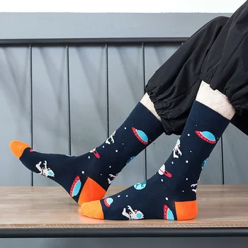 Unisex Maali Stiil Astronaut naiste Sokid Puuvillased Harajuku Värvikas Täielik Sokid Naistele Ruumi Streetwear 1 Paar Suurus 36-43